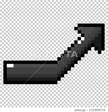 Pixel art icon Arrow pointing diagonally upwards (6) Pixel art icon Arrow pointing diagonally upwards (6) 132906516