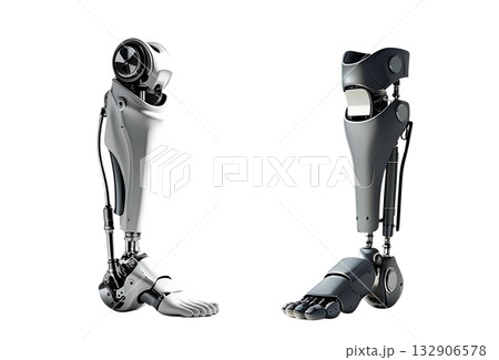 白背景に未来的な義足 132906578