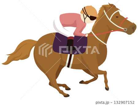 ジョッキーとサラブレッド ジョッキーとサラブレッド 132907152