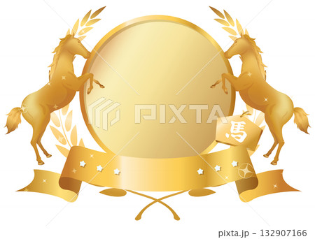 馬の金エンブレム 馬の金エンブレム 132907166