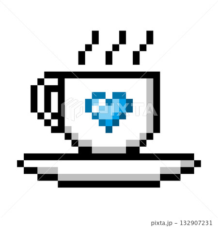 ドット絵アイコン コーヒーカップ (2) ドット絵アイコン コーヒーカップ (2) 132907231
