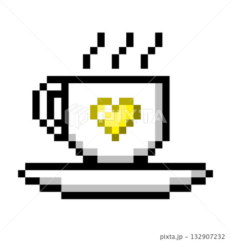 ドット絵アイコン コーヒーカップ (3) 132907232