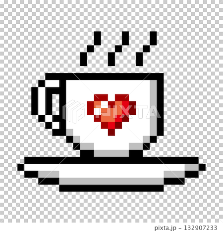 像素藝術圖標咖啡杯（4） 132907233