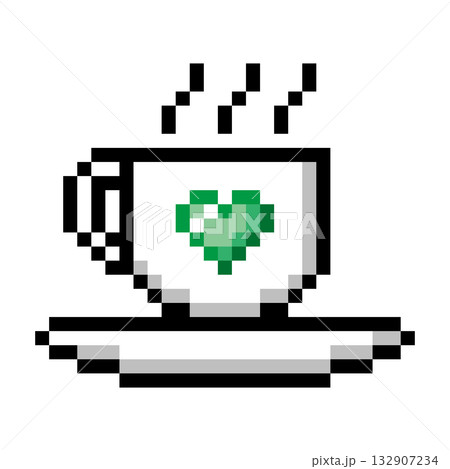 ドット絵アイコン コーヒーカップ (5) 132907234