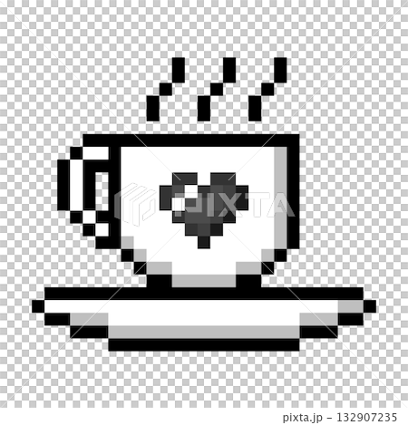 像素藝術圖標咖啡杯（6） 132907235