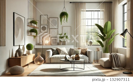 スタイリッシュなモダンインテリアデザイン背景 スタイリッシュなモダンインテリアデザイン背景 132907311
