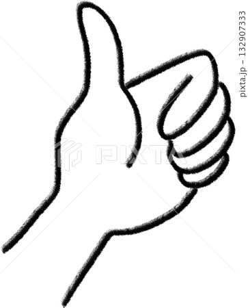 手描きペイントタッチのいいねサインの手のイラスト 手描きペイントタッチのいいねサインの手のイラスト 132907333
