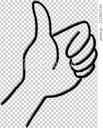 手描きペイントタッチのいいねサインの手のイラスト 手描きペイントタッチのいいねサインの手のイラスト 132907333