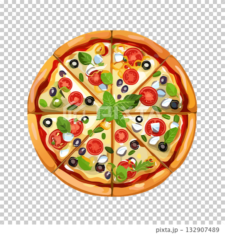 美味的比薩的插圖 132907489