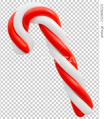 Sweet Caramel Candy Cane 3D 132908223