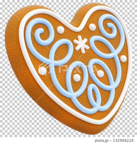Iced Gingerbread Cookie Heart Iced Gingerbread Cookie Heart 132908228