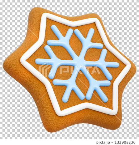 Iced Gingerbread Cookie Star 132908230