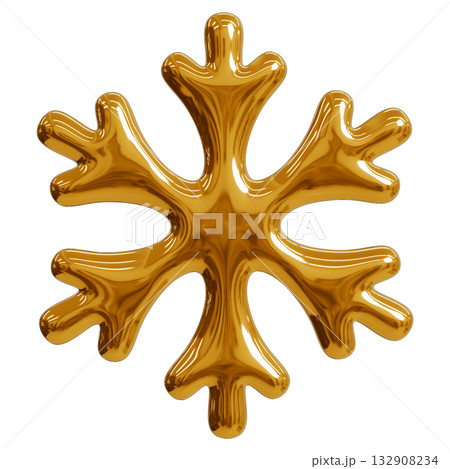 3D Gold Snowflake 3D Gold Snowflake 132908234
