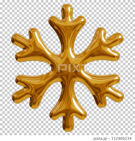 3D Gold Snowflake 3D Gold Snowflake 132908234