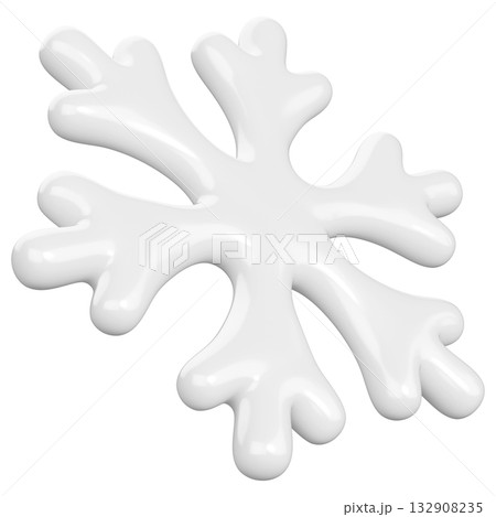 3D White Snowflake 3D White Snowflake 132908235