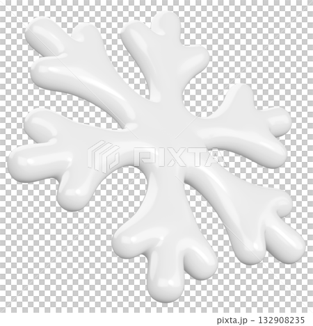 3D White Snowflake 3D White Snowflake 132908235