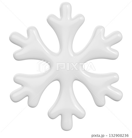 3D White Snowflake 3D White Snowflake 132908236