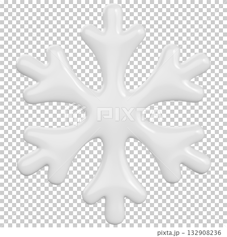 3D White Snowflake 3D White Snowflake 132908236