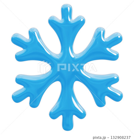 3D Blue Snowflake 3D Blue Snowflake 132908237