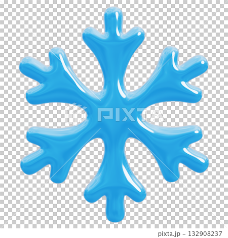3D Blue Snowflake 3D Blue Snowflake 132908237