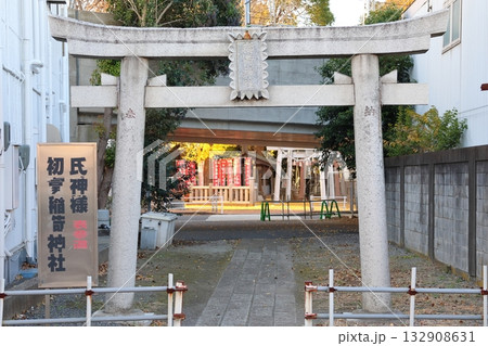 初富稲荷神社　イチョウと鳥居　初富の鎮守様　千葉県鎌ケ谷市初富本町　伏見稲荷大社より御分神を遷奉 132908631