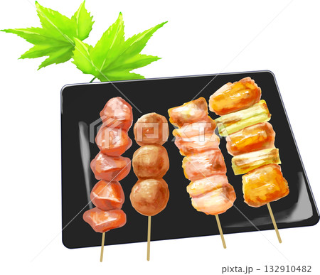 手書き風焼き鳥のイラスト 132910482