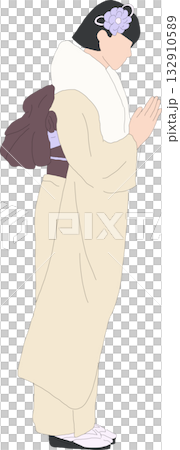 一個女人穿著祈禱 132910589