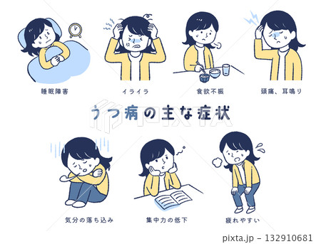 うつ病の主な症状まとめ 132910681