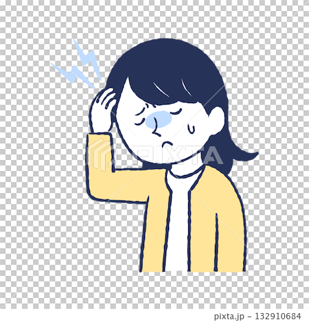 頭痛と耳鳴りに悩む女性 頭痛と耳鳴りに悩む女性 132910684