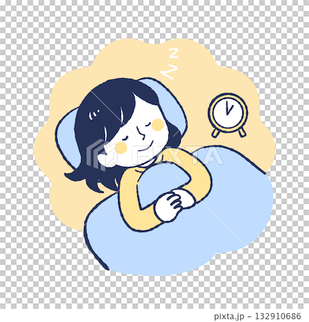 一位女士舒適地睡覺 132910686