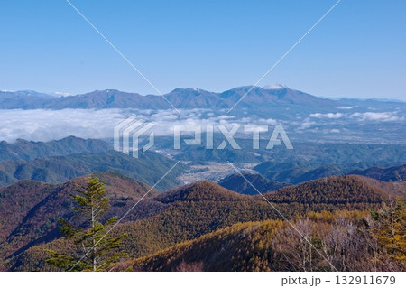 美ヶ原高原から見る浅間山方面の風景 132911679