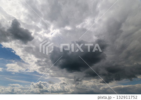 The Dramatic Cloud Formation Over a Beautiful Blue Sky Captivates the Viewer and Inspires Awe 132911752