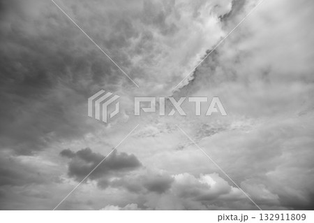A stunning Dramatic Monochrome Cloudy Sky featuring various elements evoking deep emotion and awe 132911809