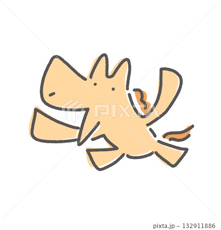 笑顔で万歳する馬 応援 楽しい 走る 手描き 笑顔で万歳する馬 応援 楽しい 走る 手描き 132911886