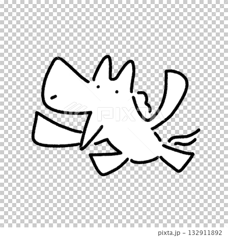 微笑著的馬兒歡呼雀躍,快樂奔跑,手繪,單色 微笑著的馬兒歡呼雀躍,快樂奔跑,手繪,單色 132911892