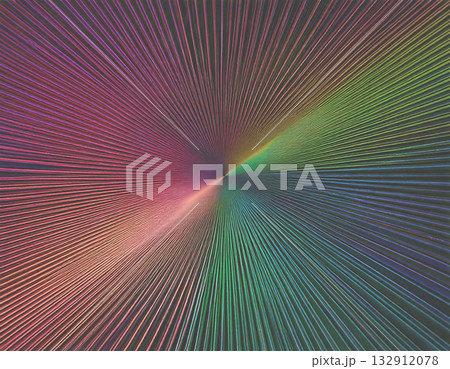 放射状に広がる多彩なエネルギー。カラフルな線の背景。 132912078