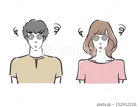 目が回った爽やかな30代男女 132912226