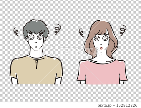 目が回った爽やかな30代男女 132912226