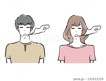 魂が抜けている爽やかな30代男女 魂が抜けている爽やかな30代男女 132912229