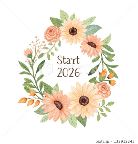 pastel sunflower bouquet soft blended watercolor petals Start 2026  132912243