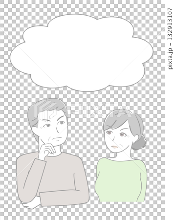 怒っているシニア夫婦 132913107