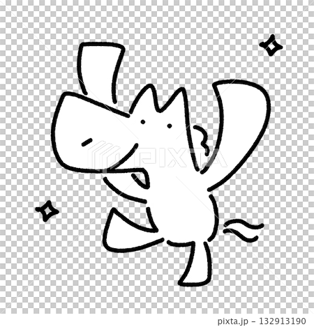 一匹微笑的馬擺出萬歲的姿勢,健康、慶祝、快樂,單色 一匹微笑的馬擺出萬歲的姿勢,健康、慶祝、快樂,單色 132913190