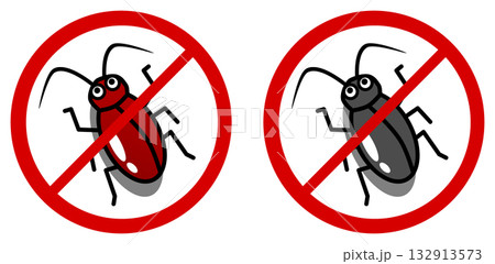 害虫で気持ち悪いゴキブリを退治するマーク 132913573