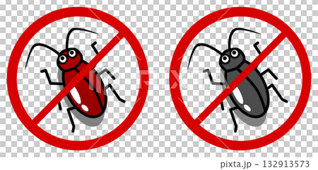 害虫で気持ち悪いゴキブリを退治するマーク 132913573