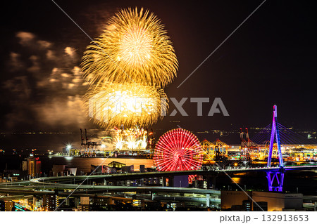 湾岸 打上花火 関西万博 閉会式 湾岸 打上花火 関西万博 閉会式 132913653