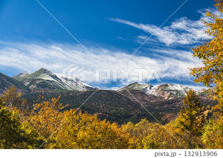 紅葉と乗鞍岳 132913906