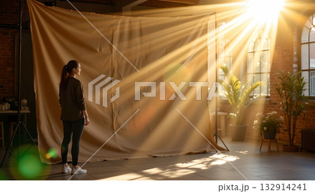 A creative photography setup in an indoor studio A creative photography setup in an indoor studio 132914241