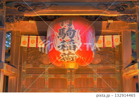 竹駒神社唐門に灯る朱の大提灯 竹駒神社唐門に灯る朱の大提灯 132914465