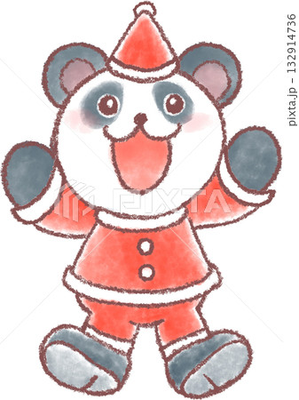 クリスマスの衣装を着たかわいいパンダのイラスト 132914736