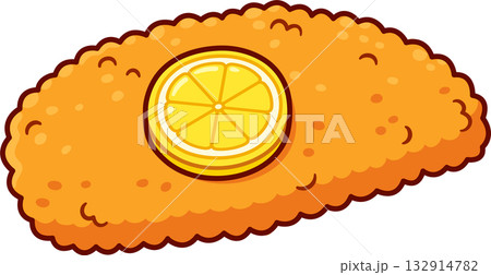 Wiener schnitzel breaded cutlet cartoon drawing Wiener schnitzel breaded cutlet cartoon drawing 132914782